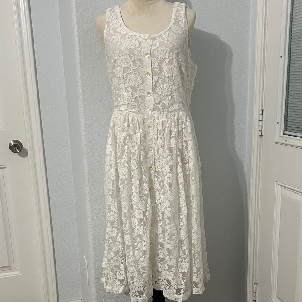 Chic Ivory Lace Midi Dress Alice Cornell medium